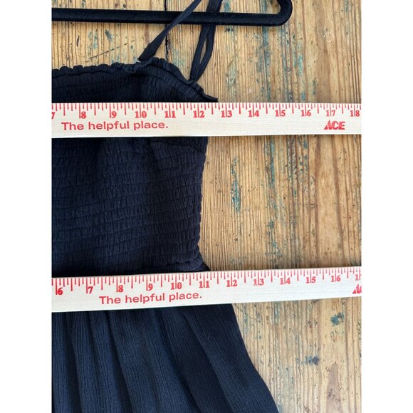 Hollister Womens Black Smocked Maxi Dress Adjustable Straps Size S Polyester - Picture 9 of 9
